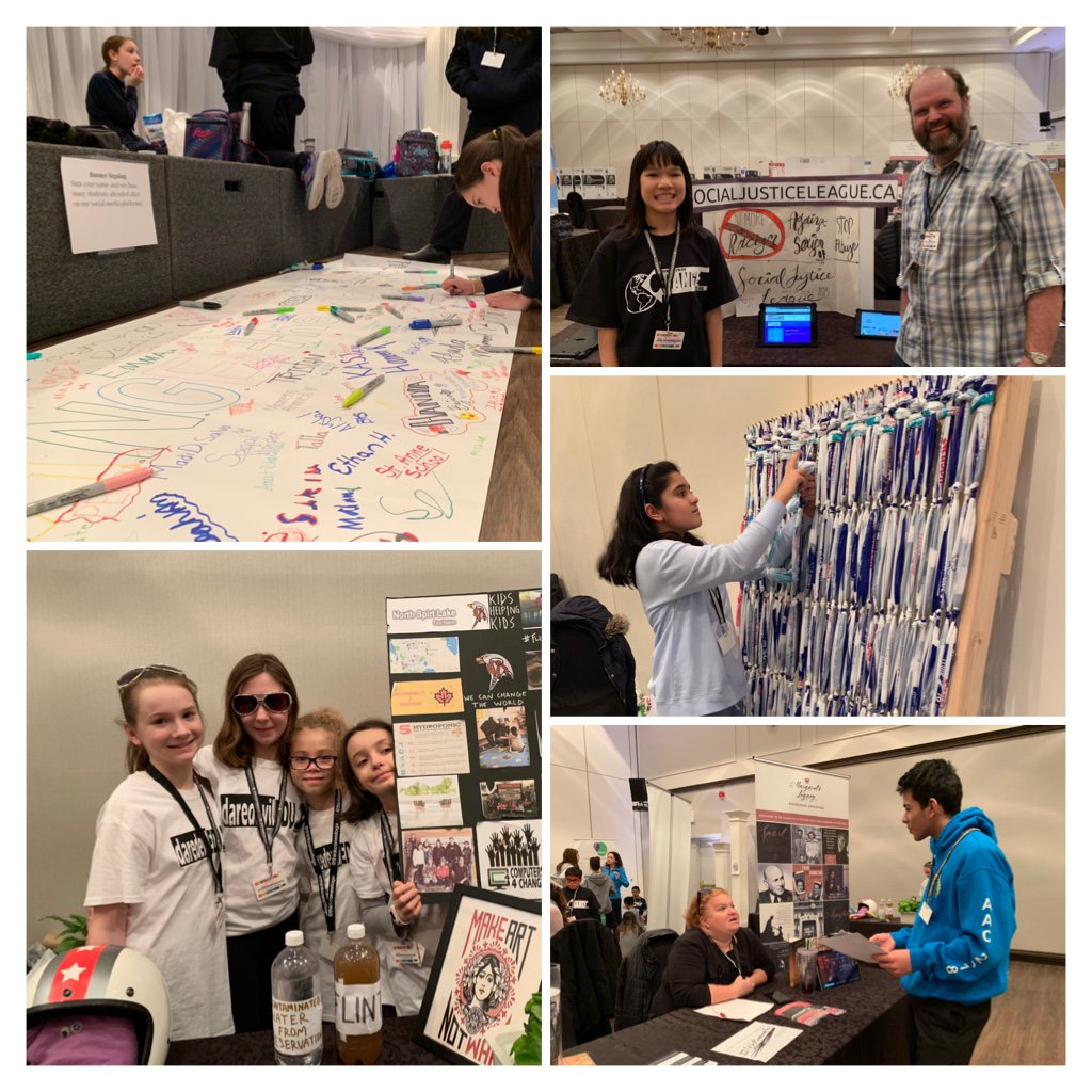 Scenes from today’s @Dundas_ValleySS student-led conference <a href="/changetheway4/">changetheway</a> which turned Carmen’s Banquet Centre into a hub of human rights learning and action. The Global Connect class builds "an empathetic culture of respect and learning through the lens of human rights."