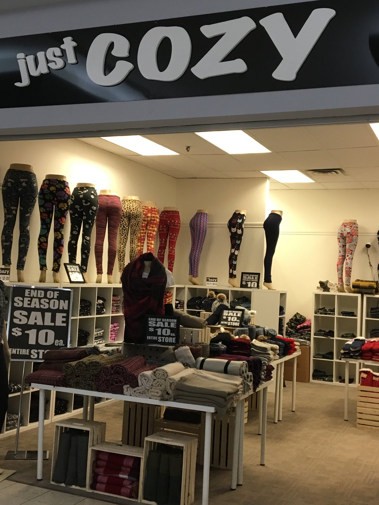 Prairie Mall on X: Just Cozy will be closing January 16th. Hurry in and  take advantage of some cozy deals!!! Entire store is on sale for $10!!!   / X