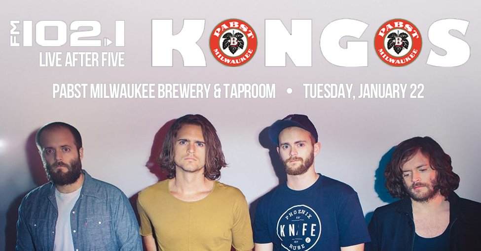 It's another @fm1021 LIVE AFTER FIVE -- <a href="/KONGOS/">KONGOS</a>
will be in MKE for a private performance Tue 1/22 at the amazing  <a href="/pabstbrewery/">Pabst Brewery</a> 

You can't buy tickets to this private performance -- your only way in is to win. 

Listen to @AdlerFM1021 Monday 8:30AM to win passes.