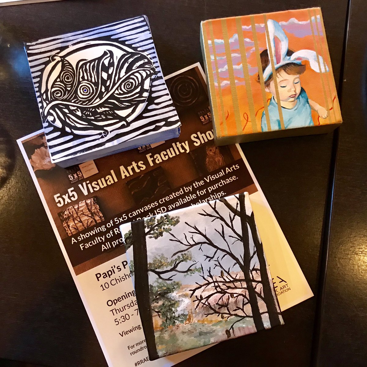 Cristina M. (@missmannart) on Twitter photo Getting ready for this #RRAEA5X5 show!! All artwork is hand crafted by RRISD Art Teachers // All proceeds go directly to student art scholarships! <a href="/rrisdart/">Round Rock ISD Art</a> <a href="/rrisdfinearts/">Round Rock ISD Fine Arts</a> show opening = Thurs Jan. 17, 5:30pm at Papi’s Pies in RR. #rrisdcreates #rrisdart Getting ready for this #RRAEA5X5 show!! All artwork is hand crafted by RRISD Art Teachers // All proceeds go directly to student art scholarships! <a href="/rrisdart/">Round Rock ISD Art</a> <a href="/rrisdfinearts/">Round Rock ISD Fine Arts</a> show opening = Thurs Jan. 17, 5:30pm at Papi’s Pies in RR. #rrisdcreates #rrisdart