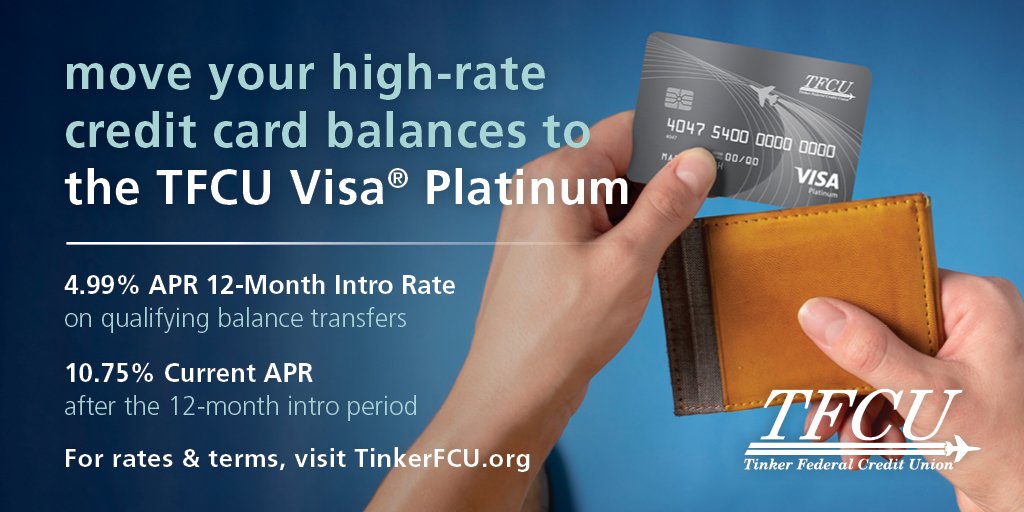 Tinker Fcu On Twitter Is Paying Down Credit Card Debt A Top Priority For You This Year Transferring Higher Rate Credit Cards To Tfcu S Visa Platinum May Help For Rates Terms Visit