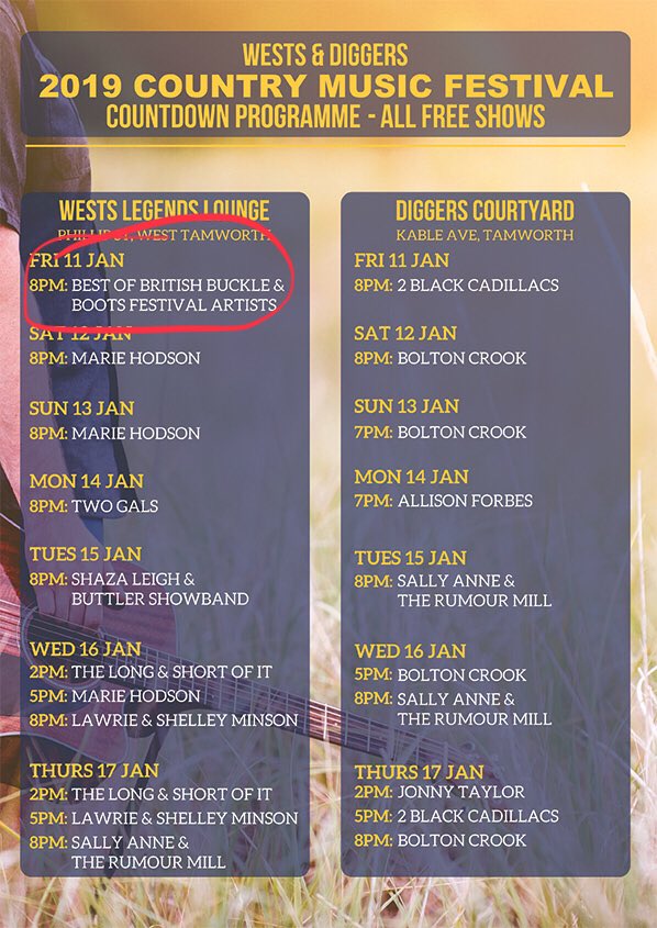 BuckleandBoots's tweet photo. #Australia We’re here! Kicking of the @buckleandboots run of shows tonight at 8pm West Tamworth Leagues Club with @Keziagill @jadehelliwell2 @banddarcy @IzzieWalsh and @GaryQuinnMusic! Who’s in?
#tamworthcountrymusicfestival #tamworth #countrymusic #ukcountry #singersongwriter https://t.co/lVB9XCVsVN