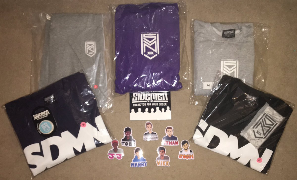 chloewatts_10's tweet photo. @SidemenClothing Donβt think Iβve ever been so excited in my life to open a package. And not to mention Iβve now got all seven stickers of the sidemen! @Vikkstar123 @miniminter @wroetoshaw @ZerkaaHD @Tobjizzle @KSIOlajidebt @Behzinga #MerchDownloaded Canβt wait to wear it all π https://t.co/7C9LYklGCe