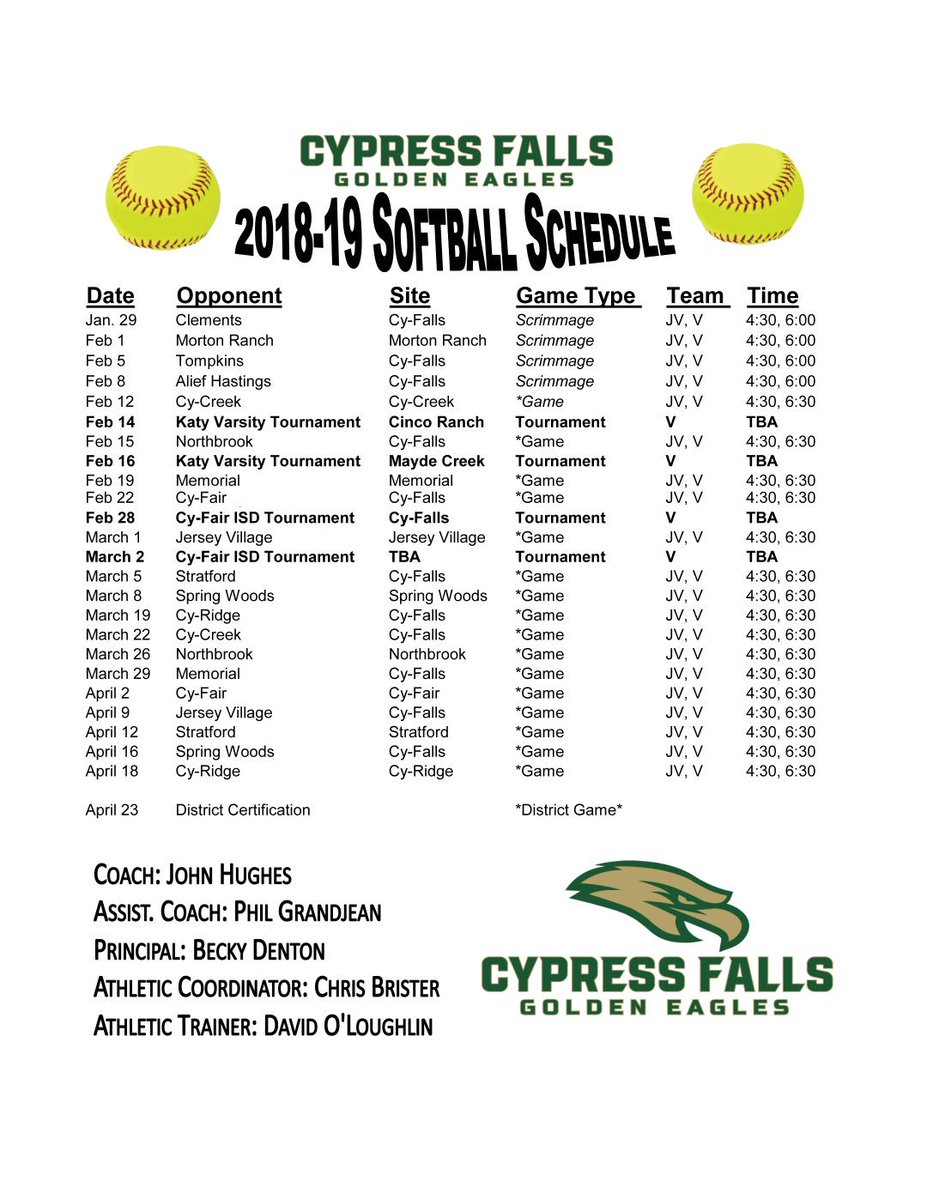 Cy Falls Softball Cyfallssoftball Twitter
