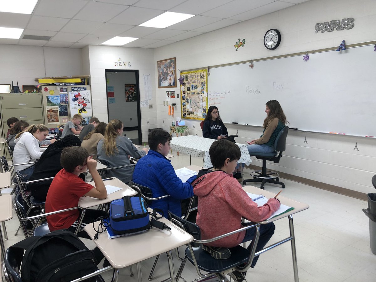 What a cool opportunity a schedule change created with an overlap of 8th gr/AP French today! A glimpse into the benefits of increasing proficiency with actively observing communication in TL! Can’t wait to interact more next time! #cfevs #missionpossible
