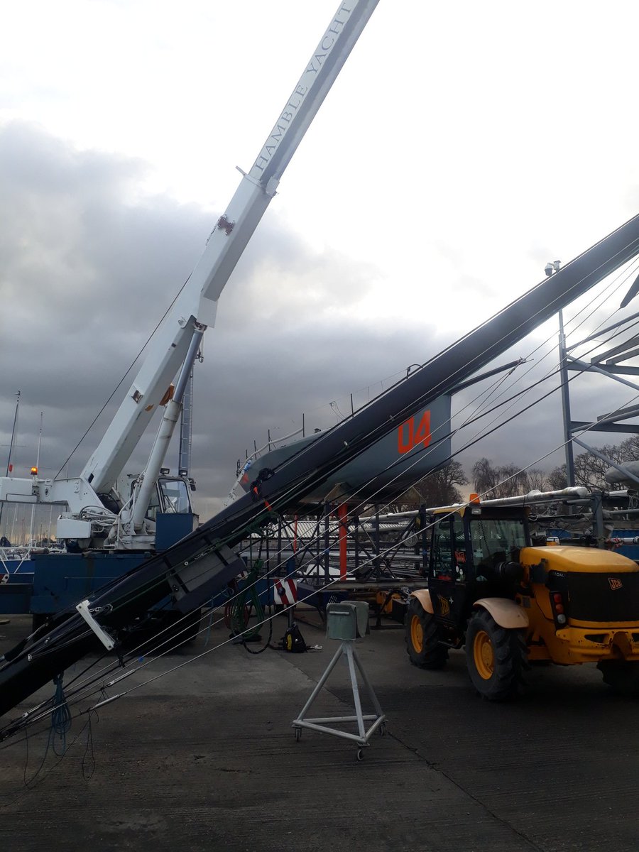 Early in the year and looks like some teams are aiming to get ahead start on the competition. <a href="/Fast40Class/">Fast40+ Race Circuit</a> yacht with her mast stepped this week.