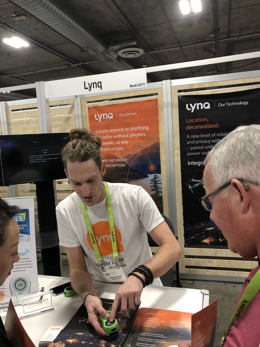judkinsm's tweet photo. Good to meet you Jonathan @lynq_me - let’s see your tech in the UK this year. 🍻 #CES https://t.co/Orb1FoDNvt