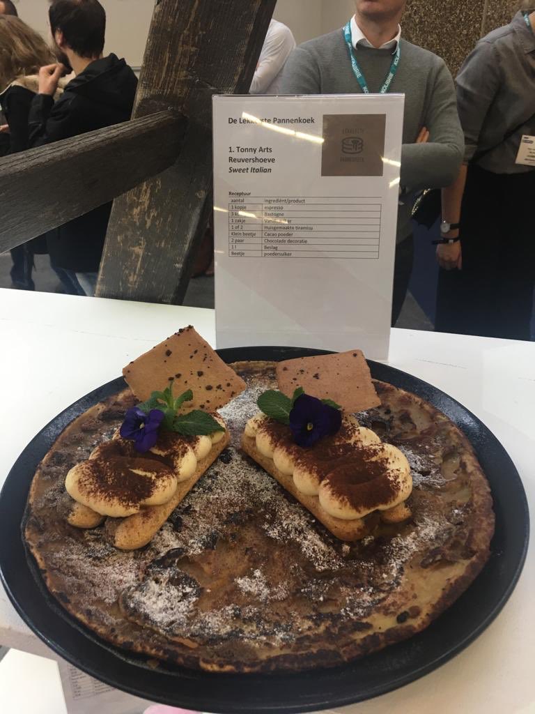Reuvershoeve's tweet photo. Onze Tonny is vandaag 5e geworden op het NK pannenkoek bakken op de Horecava! En daarmee is hij ook de nummer 1 van Gelderland. Zijn pannenkoek “Sweet Italian” zag er super mooi uit en werd goed ontvangen door de jury! Wij zijn trots op onze Tonny!💪💪 https://t.co/jlKfQHAGgj