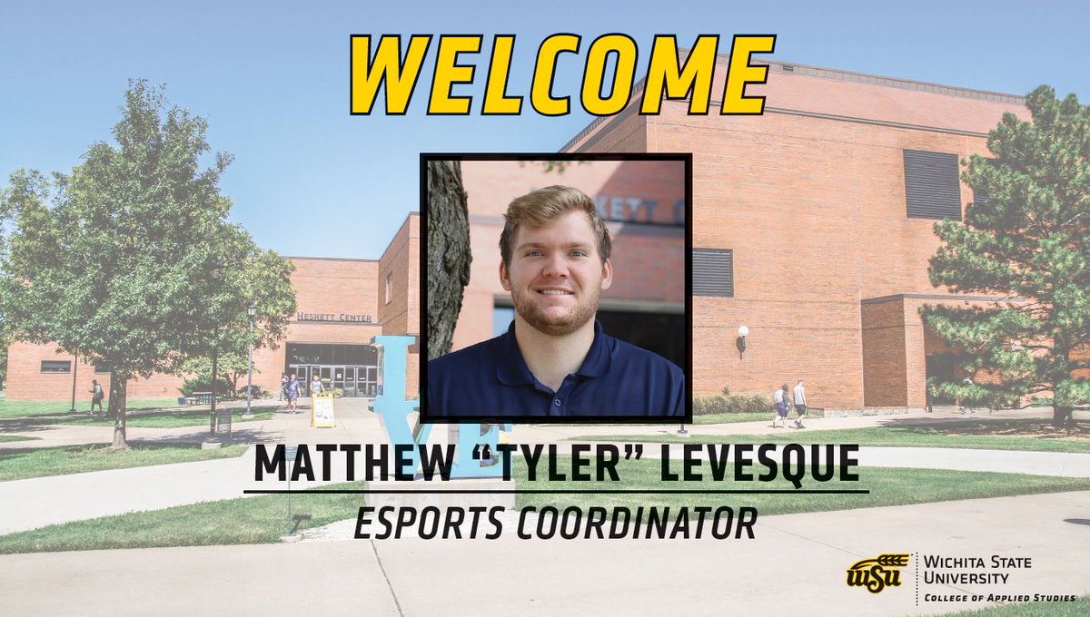 Please help us welcome Tyler Levesque as the new Esports Coordinator at @WichitaState! Levesque will oversee the varsity Esports teams at WSU which will compete in intercollegiate play through @NACEsports. 🕹🌾 #wsunow

For more info on @EsportsWSU ➡️ wichita.edu/esports.