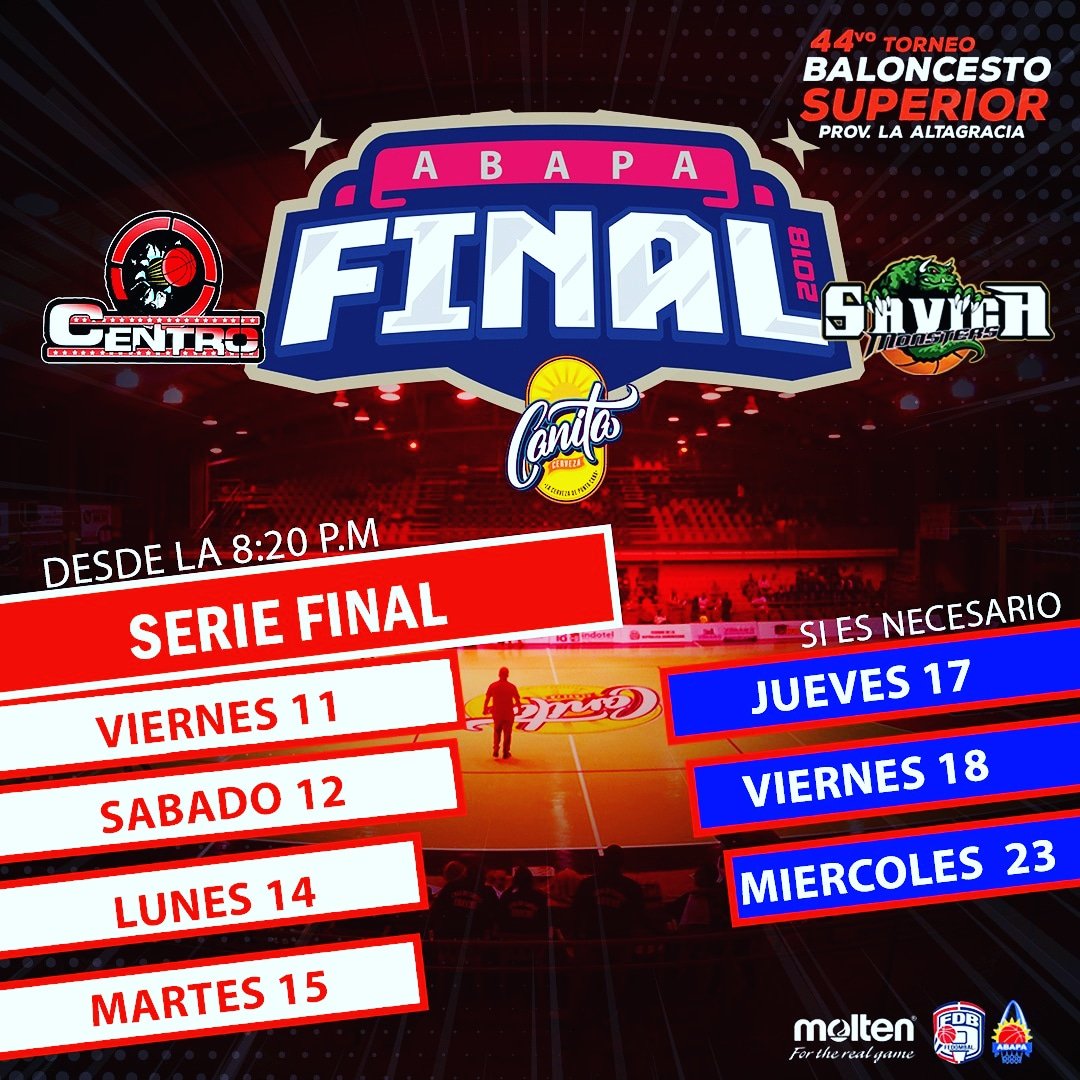 HigueyAbapa's tweet photo. Vamo' al mambo!
Este próximo viernes 11 de Enero arranca la #seriefinal entre los equipos @clubcentro28 y @savicabc en el #LeoTavarez de #Higüey #calendario
#vivelaseriefinal de la #copacanita https://t.co/aWgIYSl8Ar