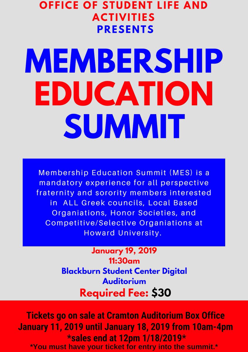 HowardFSA's tweet image. Make sure you get your ticket to MES!!!