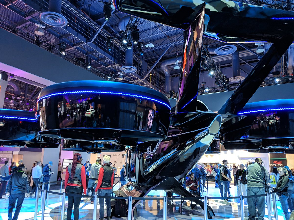 smcvay's tweet photo. Flying taxis in place by 2025...Bell #ces2019 https://t.co/sbMBtJESIT