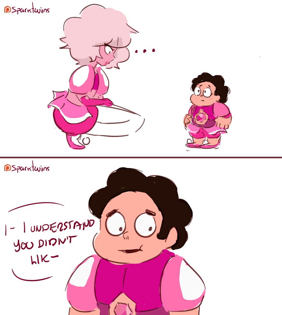 Cute! (This doesn't make any sense, it's impossible, never gonna happen but still, I just wanted to draw Pink with his son c': )  #StevenUniverse 