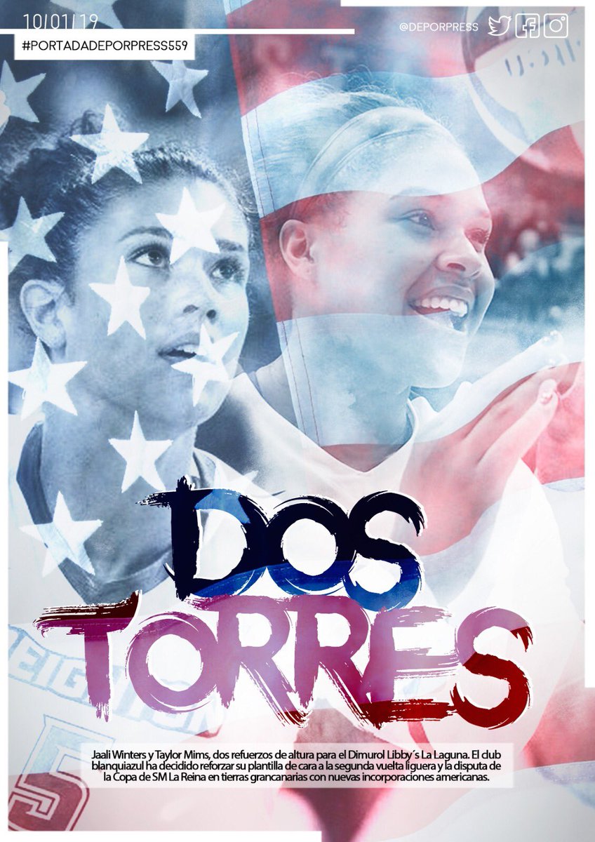 #PortadaDeporpress |559|
🏐DOS TORRES🏐

➡️Jaali Winters y Taylor Mims, refuerzos de altura para el <a href="/CVHaris/">Club Voleibol Haris</a>. El club ha decidido reforzar su plantilla de cara a la 2️⃣ vuelta liguera y la disputa de la #CopadeLaReina en tierras gracanarias con nuevas incorporaciones americanas.