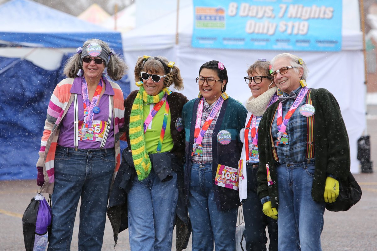 We challenge you not to smile! These sweet ladies dress up each year at #GreatCandyRunDen just to share in the joy of the day. #Sharingsmiles #TBT ow.ly/XEWc30naEEo