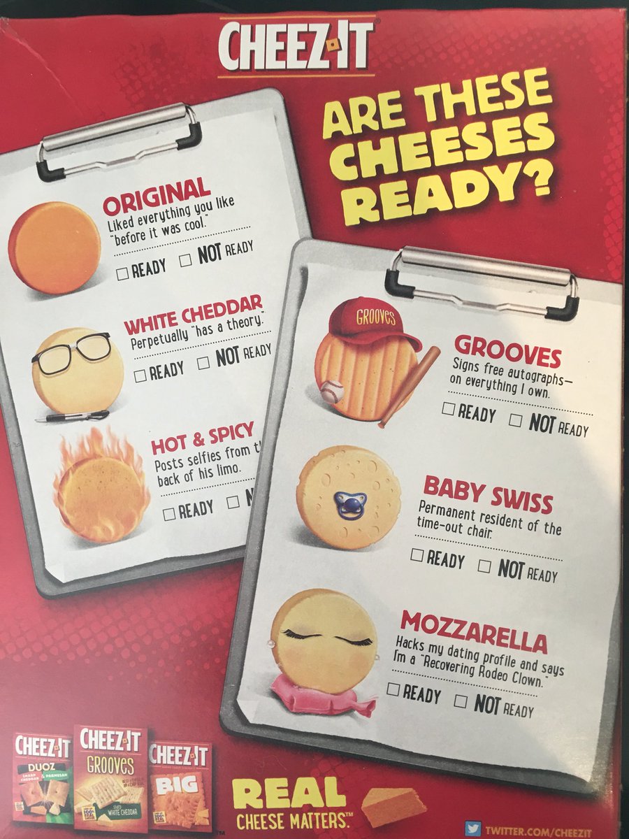 JeremyPheonixW's tweet photo. Where’s the buzzfeed test to determine which cheez it I am https://t.co/47GRAPS8Rv
