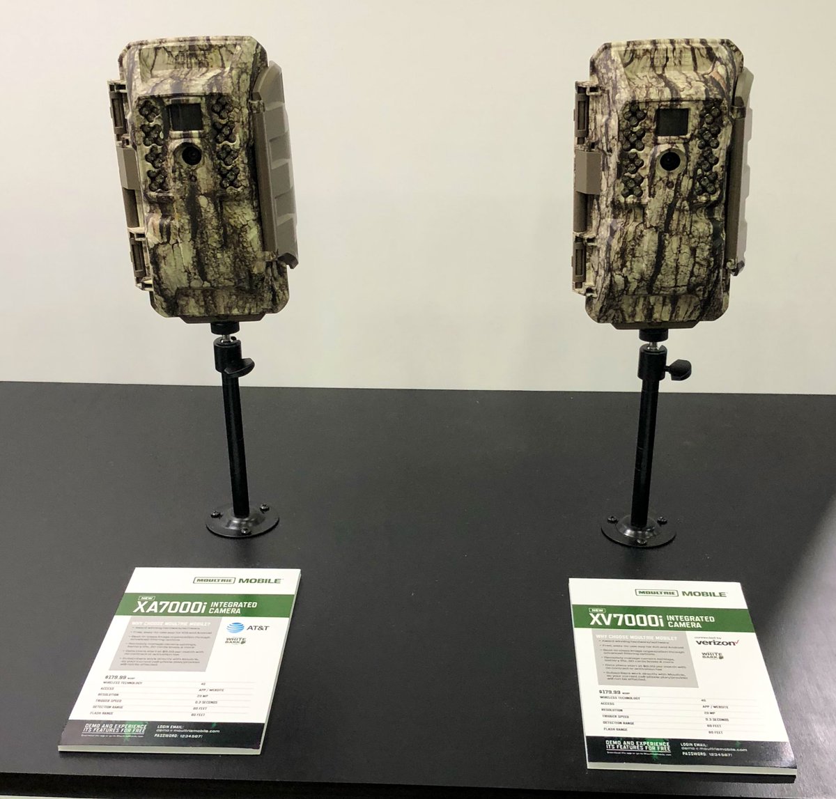 deerassociation's tweet image. #MoultrieMobile takes a big leap forward with these two new wireless camera models, the @Moultrie XA and XV7000i. Modem and camera in one unit! Both are 20 MP, 0.3 second triggers, only $180 MSRP. No more separate modem unit needed to receive photos on your smartphone. #ATA2019