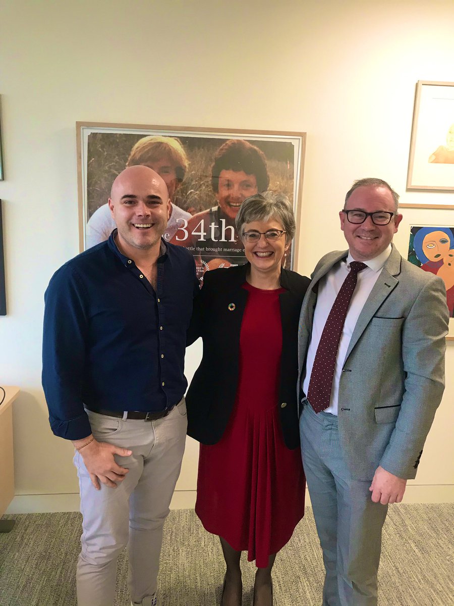 unioncuprugby's tweet photo. Irish Minister for Children and Youth Affairs and long standing LGBT+ activist @KZapponeTD met with @unioncuprugby organizers to officially share her support. The countdown to Union Cup is on! #UnionCup2019 #strongertogether #UnityinRugby #gayrugby #inclusiverugby #rugbyforall https://t.co/VzJdqBCgD5