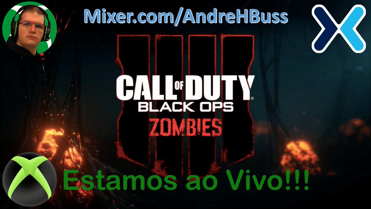 AndreHBuss's tweet photo. 🇧🇷 ESTAMOS AO VIVO!!! SORTEIO CoD BO4 e Xbox One X | Digite !CoD e !TierX (no nosso canal do Mixer) | #CoD #BO4 #CoDBO4 #CoDZombies #CoDBO4Zombies | https://t.co/lWtsRZ4Ffc | #MixerSeason2 #Xbox #XboxOne #XboxOneX @XboxBR @Xbox @WatchMixer @CallofDuty 🇧🇷 https://t.co/MUo2O1kerd