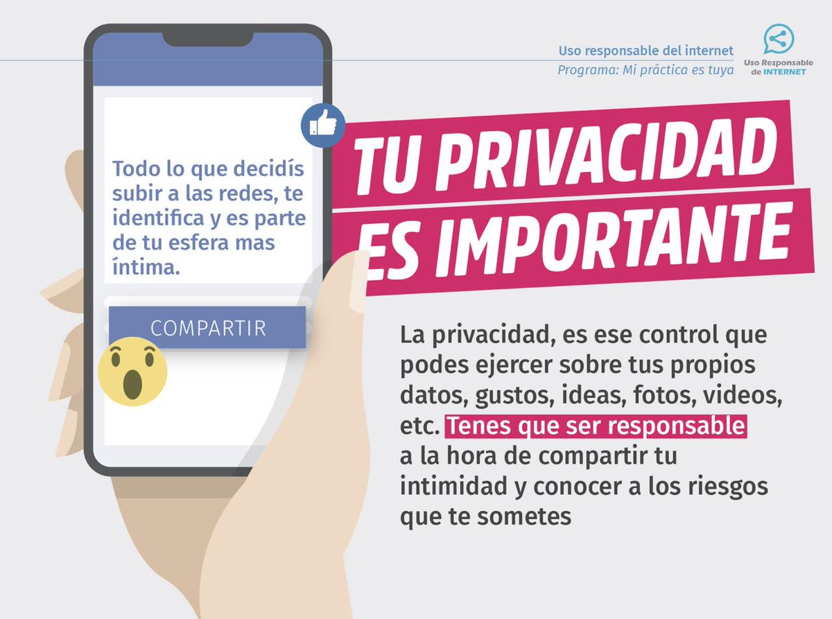 CaroVargasTuc's tweet photo. Tu privacidad es importante.
Te comparto algunos consejos para tenerlos en cuenta. #UsoResponsableDeInternet https://t.co/731Wp1ZwPp
