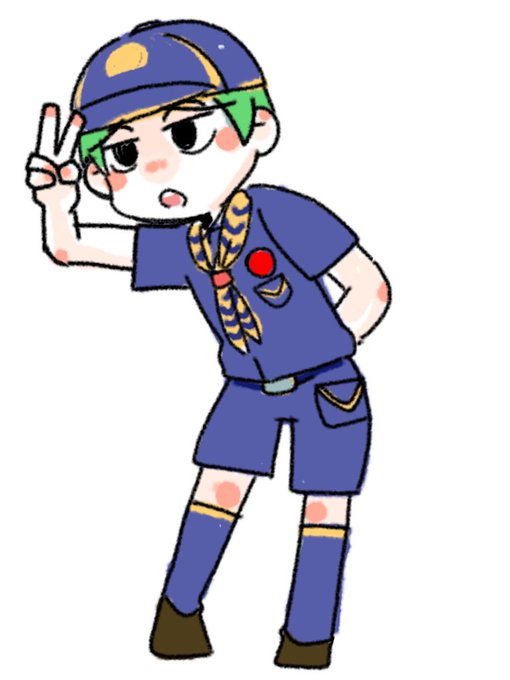 りーすうさぎしーかーくーまっつーーきーのーわー
これはカブ(小2～5)の制服(旧)子さぎょくん 