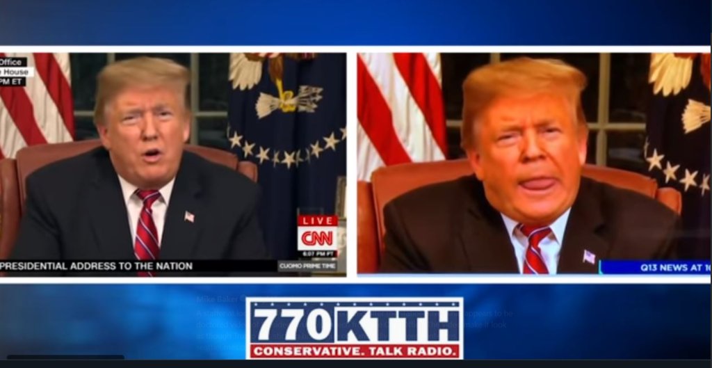 Seattle Fox station doctored video of Trump's face during national address