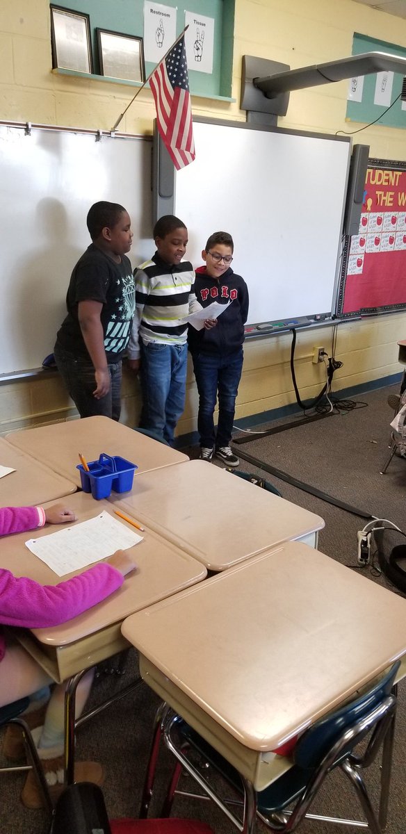 FullerFourth's tweet photo. Students presenting information on famous African Americans they researched in our African Americans in US History elective, so proud! #wcpss #fullermagnet https://t.co/ZHJKBRI0Jt