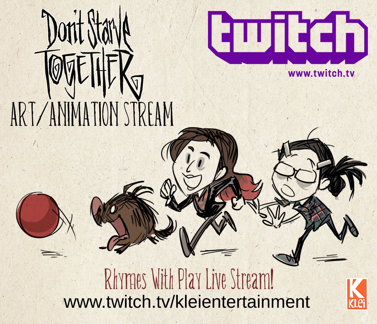 klei's tweet photo. [ 🔴 LIVE  ] KLEI LIVE STREAM STARTING NOW! 📣

Tune in for some live art and Q&amp;A!

https://t.co/kX0MYBptM3 https://t.co/Nr0tyYHMEw