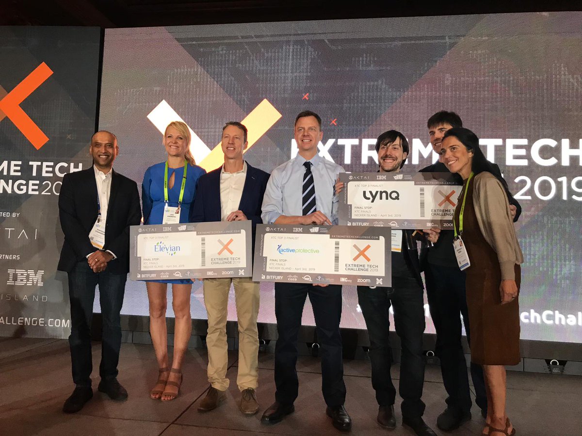 THE XTC TOP 3 of 2019! <a href="/Lynq_me/">LynQ Technologies, Inc.</a>, <a href="/ElevianInc/">Elevian, Inc.</a> and @ActivProtectiv are the judges amazing choices who will now go on to #NeckerIsland to pitch to <a href="/richardbranson/">Richard Branson</a> for the #XTC2019 crown. Congratulations and thanks to ALL entrants, judges, sponsors and attendees. 🏆 🥇 🥈 🥉#CES