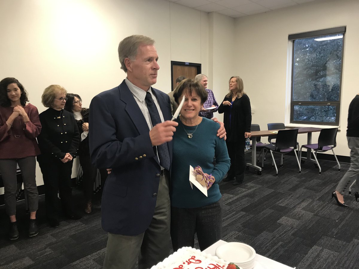 LSUCHSE's tweet photo. #LSUCHSE celebrates the incomparable Dr. Dennis Landin on his retirement. We love you!! Now cut that cake! ;) https://t.co/7pgOS4O6Si