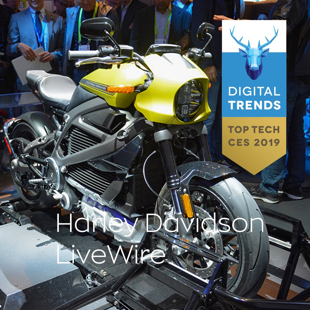 #LiveWire just took home the top honor in the Best Automotive Category in @DigitalTrends Top Tech of #CES2019. http://bit.ly/CES2019TopTech 🔥⚡️💪🏼
#DTCES #HarleyDavidson