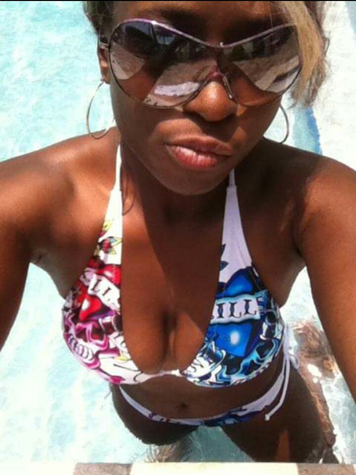 lusciouslatasha's tweet photo. #tbt to warmer days and trying to be... Cute? 🤣. I loved me some Ed Hardy back in the day. Still a super cute bikini. #missingwarmweather #bikiniweather https://t.co/AMU7vdsLHD