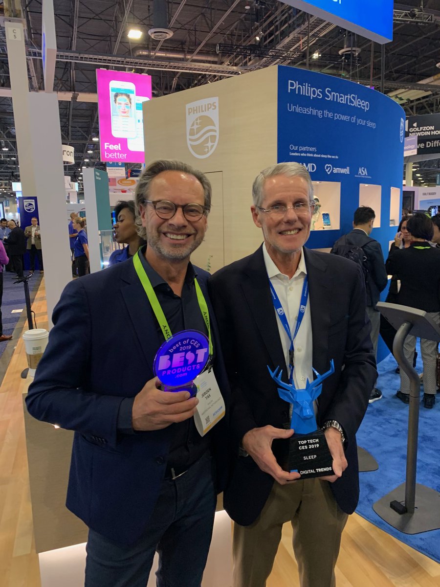 jeroentas's tweet photo. The Philips team won two well-deserved #CES2019 awards for our portfolio of sleep solutions https://t.co/u4UsDA5HfK
