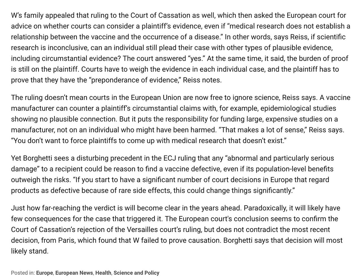 European Union’s Highest Court Deals A Blow To Science.By Gretchen Vogel, June 27, 2017.We KNOW People Of Wealth Have Been Subverting Vaccines For Decades. There Needs To Be Room Made For These Criminals At Guantanamo. https://www.sciencemag.org/news/2017/06/decision-europe-s-top-court-alarms-vaccine-experts #QAnon  #GreatAwakening  @potus