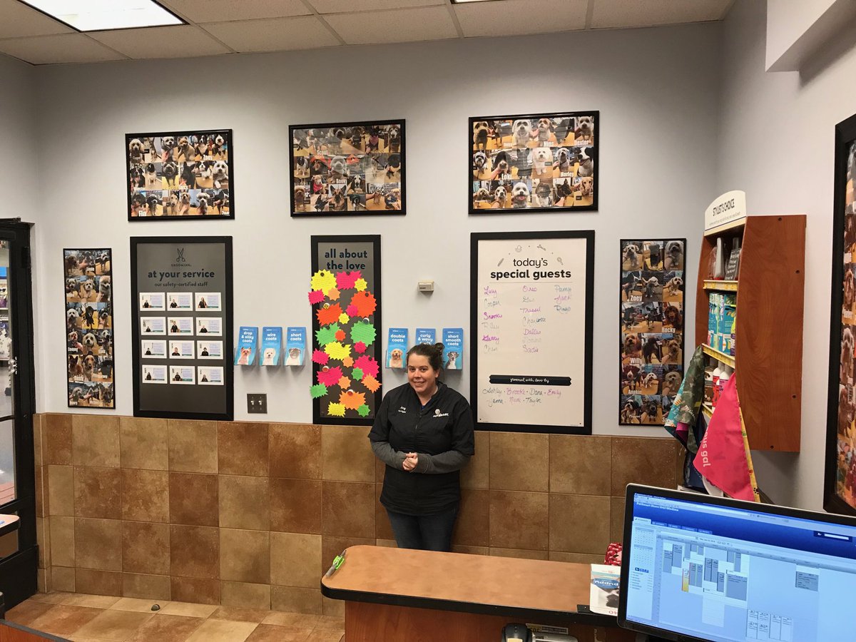 JoeCahue's tweet photo. Love the pictures of our pet guests in the salon lobby @ PetSmart #1443 Medina OH. PSL Amy &amp; her team are the Trusted Partner to pets and pet parents. #LifeAtPetSmart#LeadershipMatters#Play2Win#GLSwag https://t.co/YbUZ5qtszS