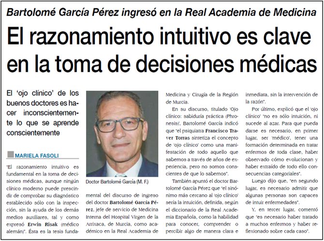 Salud_21's tweet photo. El #razonamiento #intuitivo es clave en la toma de #decisiones #médicas. El ‘#ojoclínico’ de los buenos #doctores es hacer #inconscientemente lo que se #aprende #conscientemente. https://t.co/f1P0zoerAO pág. 22 @AreaUnoArrixaca #Intuición #SabiduríaPráctica https://t.co/dta8P5DXaK