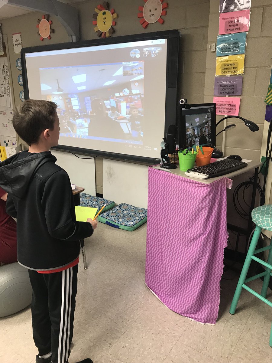 Ashley_TDavis's tweet photo. Skyping with @SCSMsMueller to collect data, construct fractions, and select a student choice to show mastery of equivalent fractions.If you were given the choice , how would you show that you have mastered equivalent fractions? @Woody_Dillehay @TCSPublic @RELtullahoma https://t.co/PYD7iyh5II