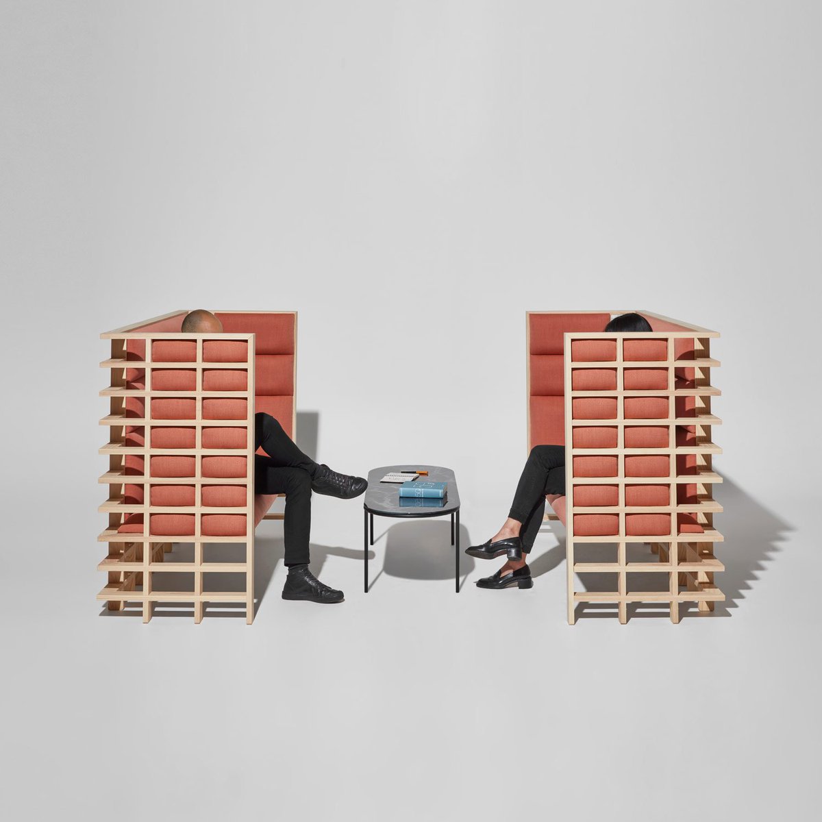 DesignByThem's tweet photo. We’re back! DBT HQ has returned for 2019 🥂 Here’s to some very exciting times ahead. 
Pictured: Mochi Booths by @elliotbastianon and Chapel Coffee Table by @nikolaikotlarczyk 📸 @petedalyphoto

https://t.co/gQGuQpRbVQ https://t.co/6XuKs9n47F
