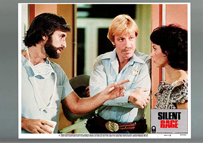 Silent Rage (1982) Police kill a murderer whose body is then donated to science. 3 doctors use a drug to bring the criminal back to life with super-human powers. When the murderer begins to kill again, #chucknorris faces off with the killer. #80shorror #horror <a href="/chucknorris/">Chuck Norris</a>