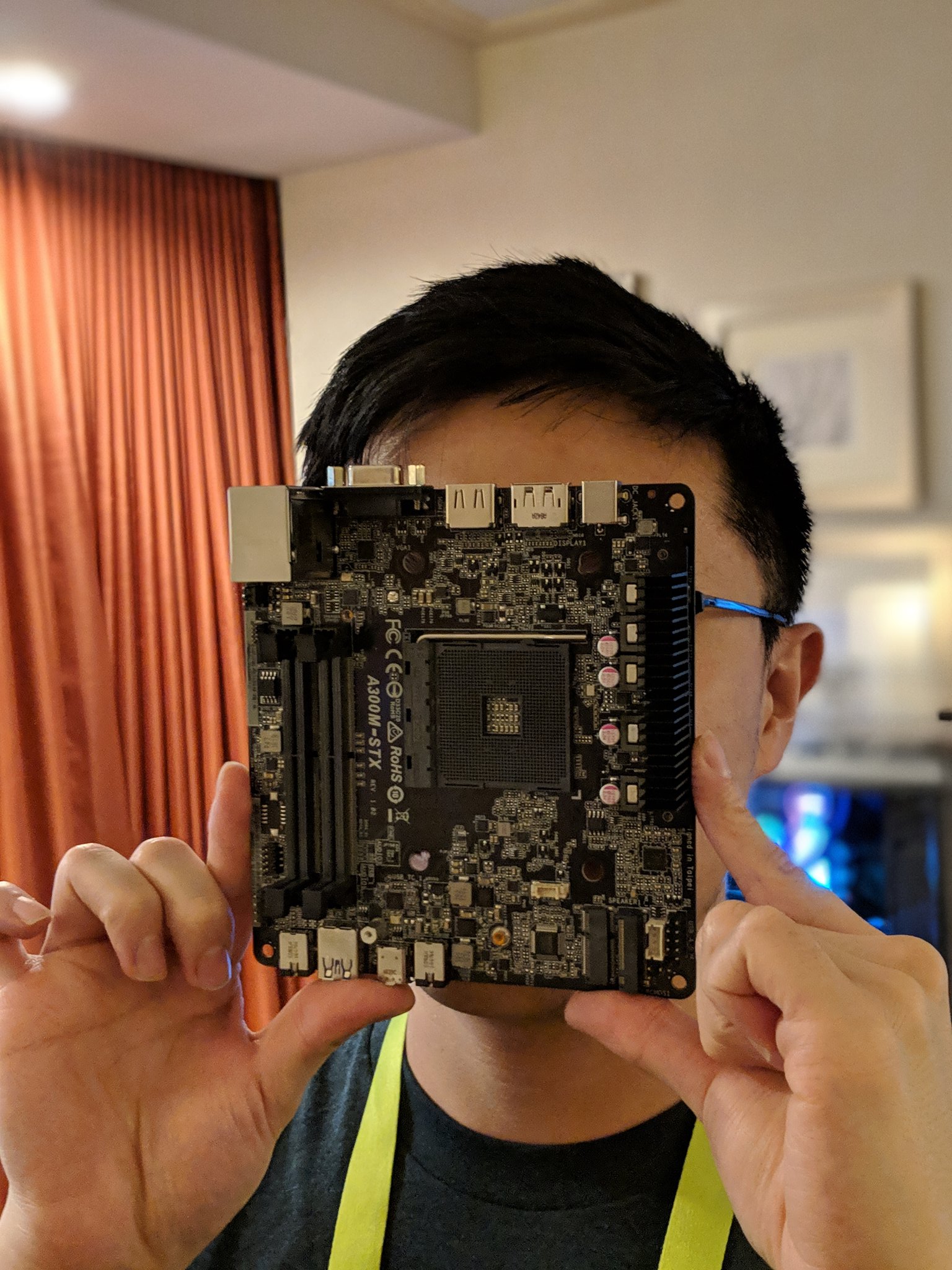 Linus Tech Tips on X Does Dennis have a giant melon Or is that the world s smallest AM4 motherboard https t JjaQGes5yL X
