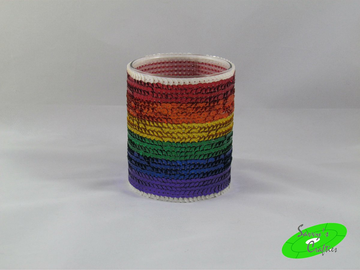 savvyscrafties's tweet photo. Did you like my #votivecovers?  I now have a larger size!  They are perfect for larger #candles or even as a #pencilholder!  Perfect for your #office.  Buy this #rainbow cover (glass jar included) now at https://t.co/OdX2sT4yWf.  Or request the custom pattern of your dreams! https://t.co/9kY4WDTOcx