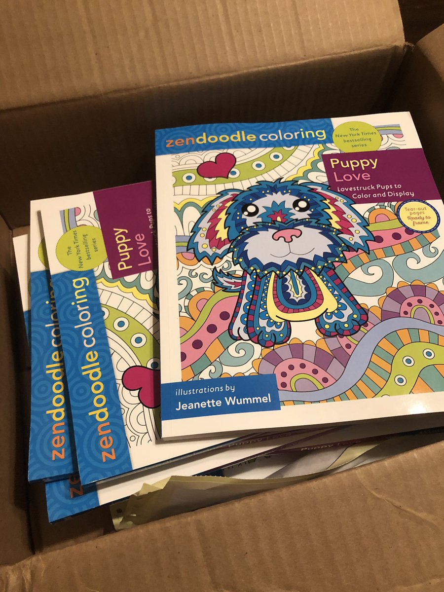 Roots_Of_Design's tweet photo. So excited. Came home to a box of my newly released coloring books from my publisher. Now I just need to find a copy in the wild. #coloringforadults #coloringbook #coloring #dogcoloring #coloringforfun #coloringforgrownups #coloringartist #coloringbookartist #zendoodle https://t.co/vKnrJ25pQP