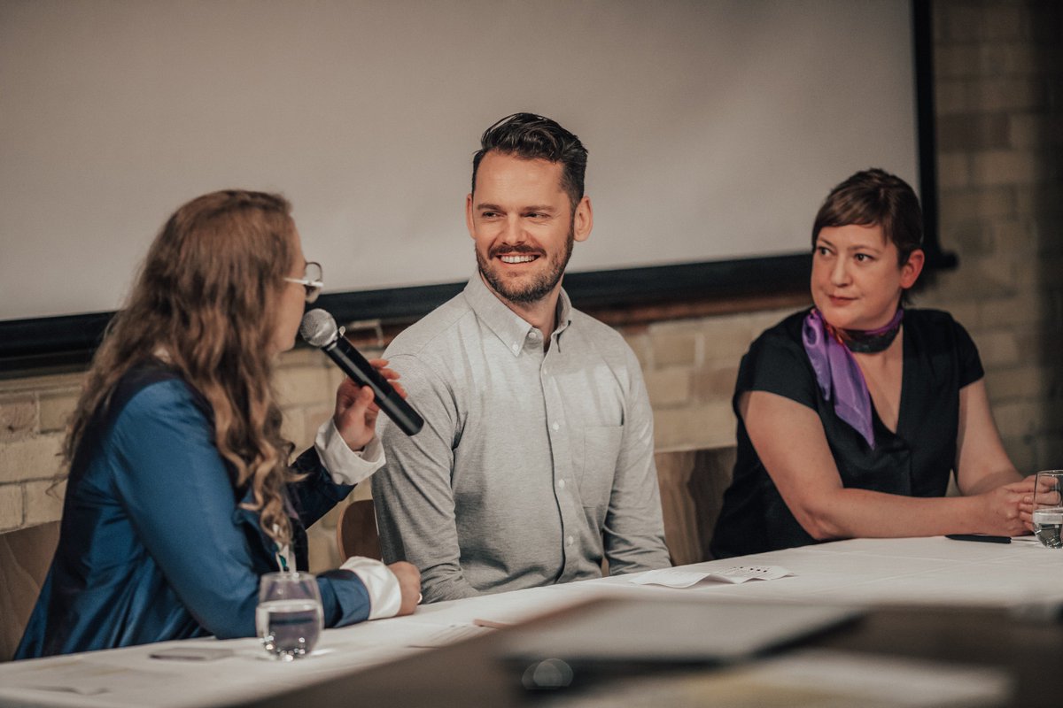 HumberAdvert's tweet photo. #ThrowbackThursday to Toronto's Taste Of Iceland event hosted at the #SpokeClub! Shoutout to Halla Helgadóttir and Jeremy Vandermeij for offering their design insights and encouraging students to explore "intersectionality" and the "the unusual" in their design work. #Humber https://t.co/2pH27bop1u