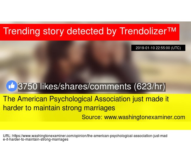 The #AmericanPsychologicalAssociation just made it harder to maintain strong marriages #Right feminism.trendolizer.com/2019/01/the-am…