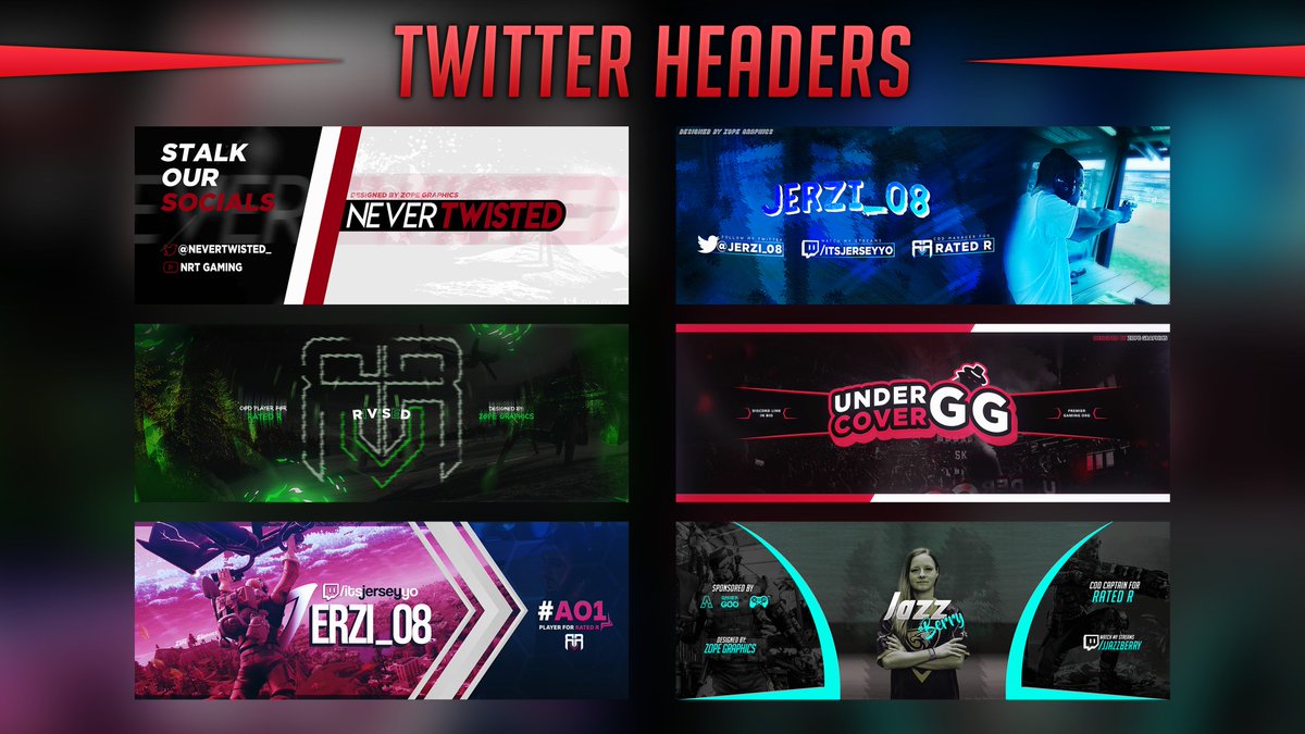 ZopeGraphics's tweet image. Need designs for YouTube, Twitter, Twitch or any other platform???
Send me a DM for prices of designs. 😉😉

Take a look at my portfolio for more info and designs: 
ZOPEGRAPHICS.GQ

@GFXCoach @SaucyRTs @FEAR_RTs @Mighty_RTs @Demented_RTs @Quickest_Rts @SGH_RTs