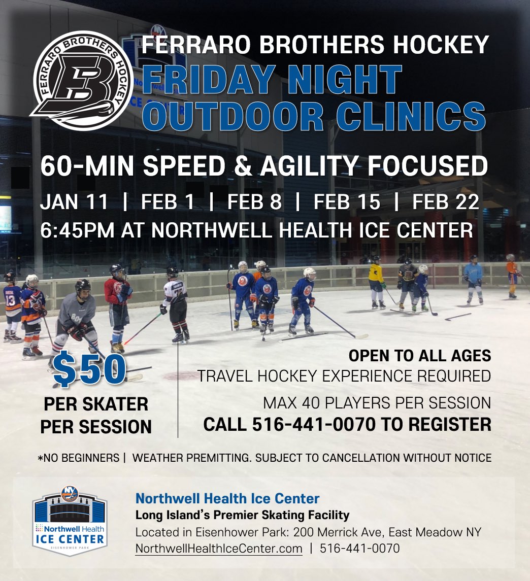 Want to get faster? Call and register for our @fbhockey speed and agility clinics ⁦<a href="/NHIceCenter/">NorthwellHealthIC</a>⁩ #ferrarobrothershockey #speedkills #letsgo