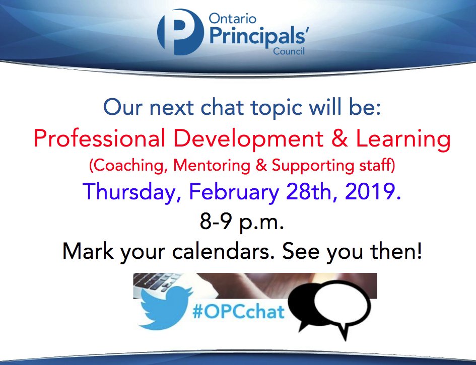 rerdmann's tweet photo. We invite you to join us next month! #OPCchat @LearningForward https://t.co/nudJhUqWeR