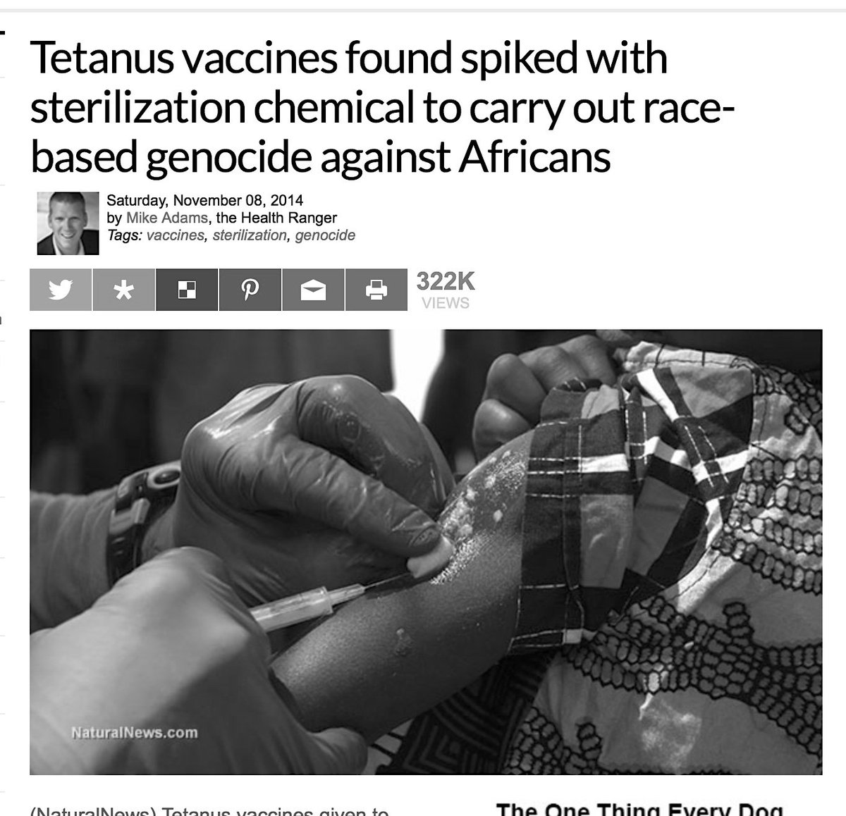 Tetanus Vaccines Given To Millions Of Young Women In Kenya Have Been Confirmed By Laboratories To Contain A Sterilization Chemical That Causes Miscarriages. Vaccines Was Pushed By UNICEF And The World Health Organization.November 8, 2014. https://www.naturalnews.com/047571_vaccines_sterilization_genocide.html #QAnon  @potus