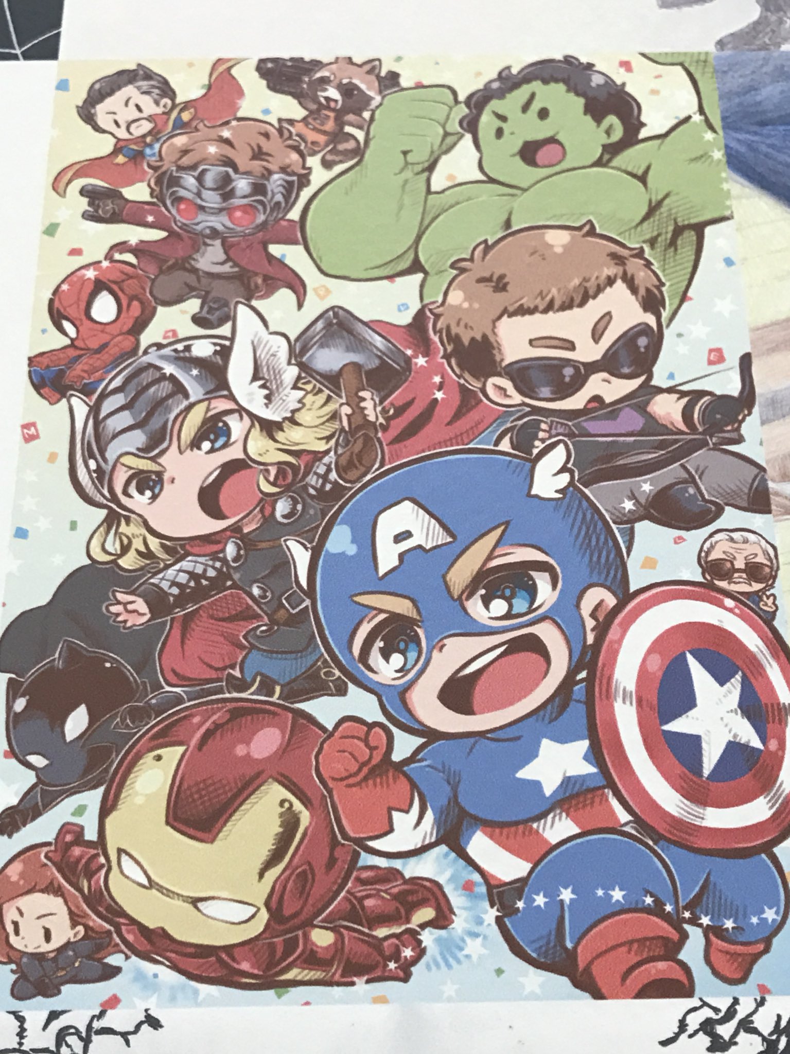 טוויטר くまぬ もふもふ博士 בטוויטר マーベル展のイラストパネル 見てきました どれも可愛くてかっこよくて素敵な絵ばかりで 見とれてしまった そして私の描いた絵も 3枚とも載せてもらえました ありがとうございます ちょっと恥ずかしい