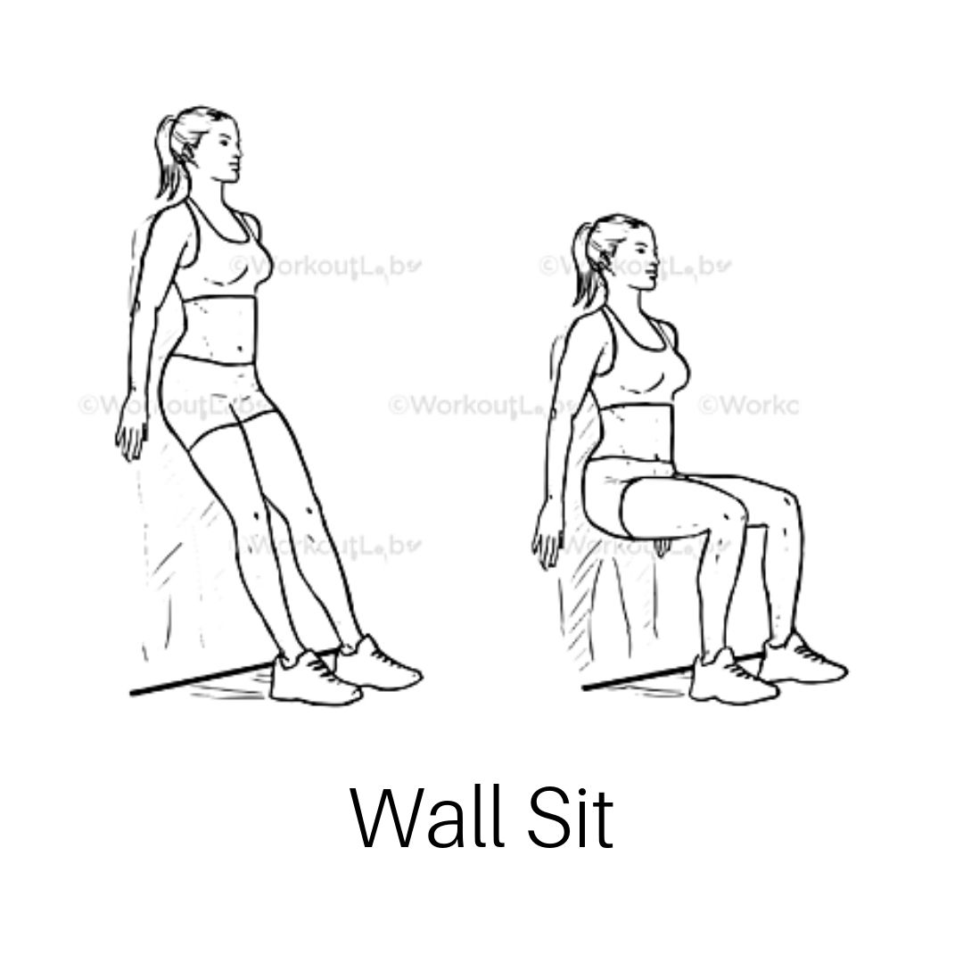 Упражнение сидя у стены